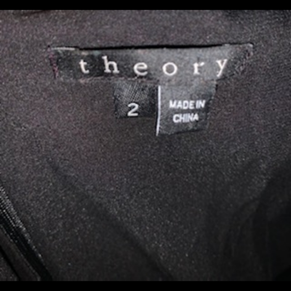 - 🐦 - Theory sz 2 100% Silk. Black, Purple and Pink Mixed Color Dress - Picture 5 of 9